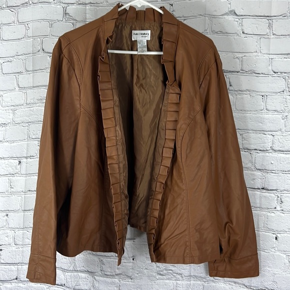 Kate and Mallory designs Jackets & Blazers - Kate & Mallory designs coat open front ruffle brown plus size 3X